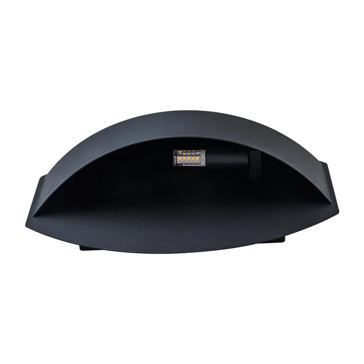 IP23 Black Flat Oval 1-Light Iron Outdoor Wall Sconce