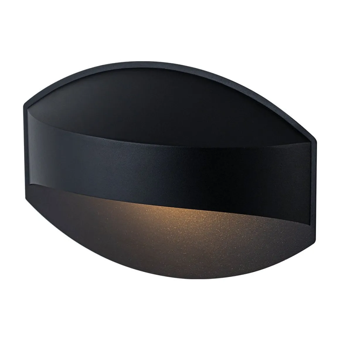 IP23 Black Flat Oval 1-Light Iron Outdoor Wall Sconce