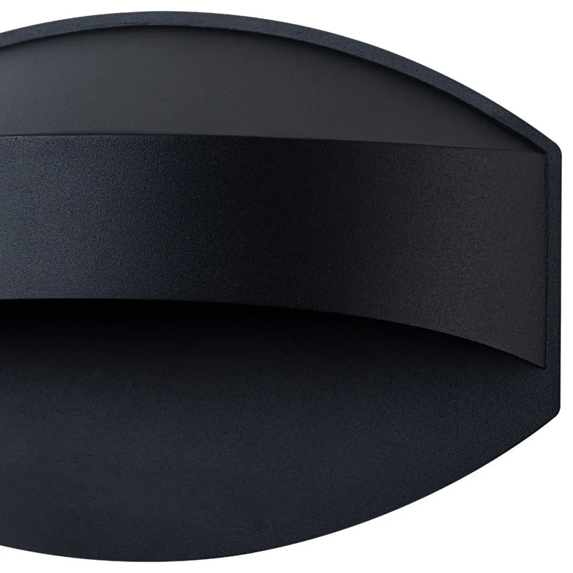 IP23 Black Flat Oval 1-Light Iron Outdoor Wall Sconce