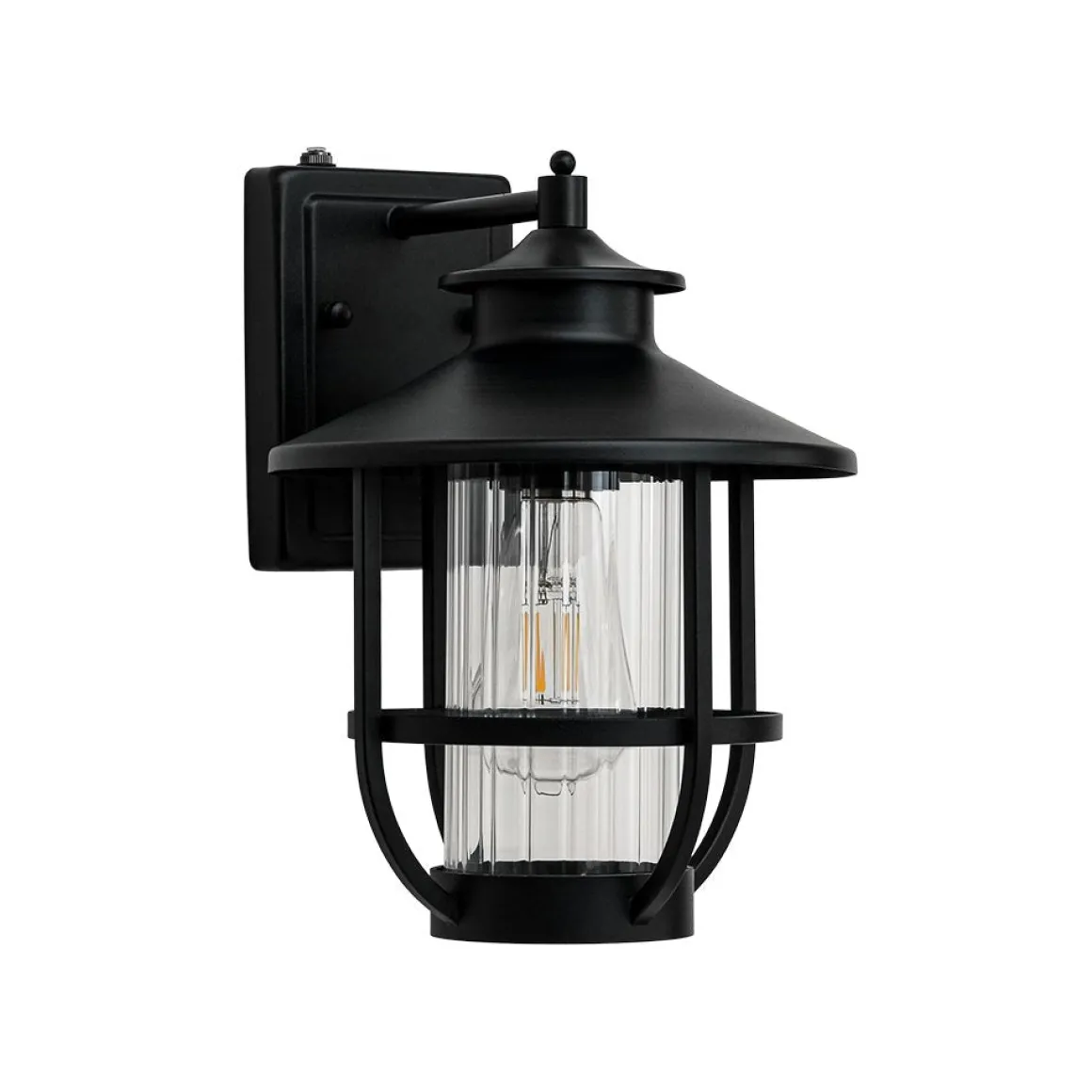 IP23 Black 1-Light Manor Wire Cage Outdoor Wall Sconce