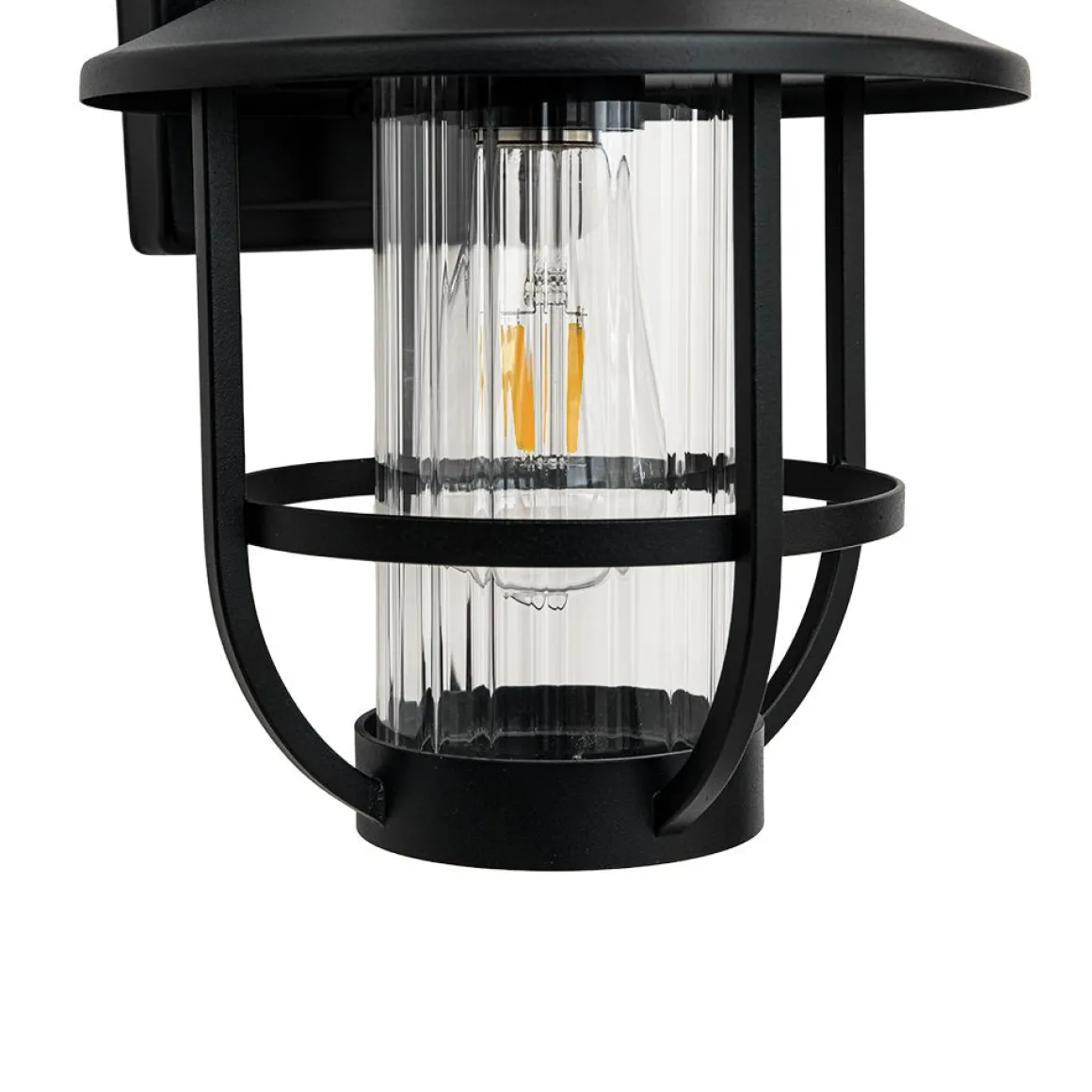 IP23 Black 1-Light Manor Wire Cage Outdoor Wall Sconce