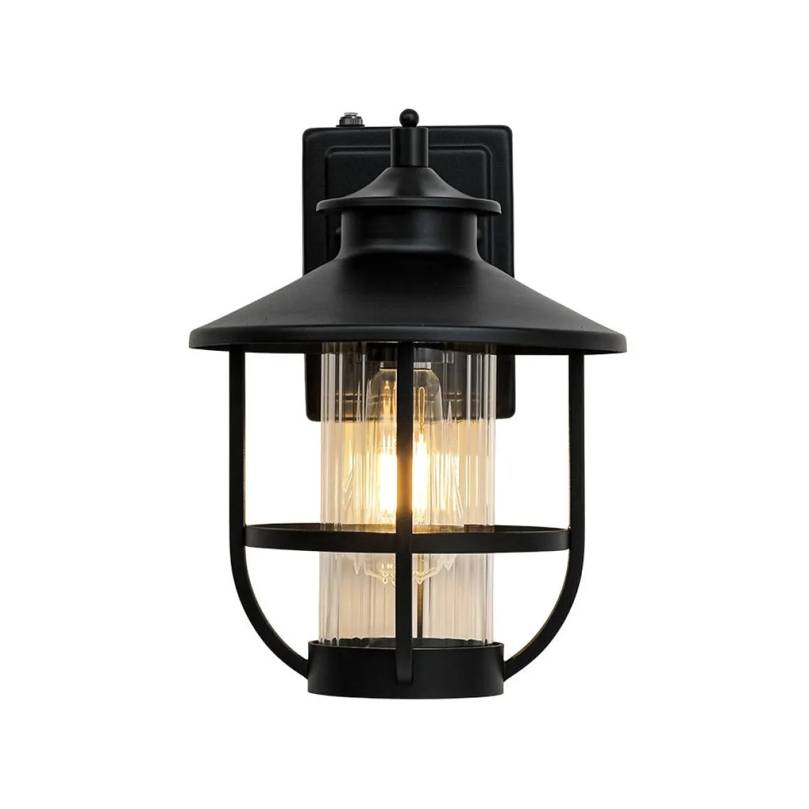 IP23 Black 1-Light Manor Wire Cage Outdoor Wall Sconce