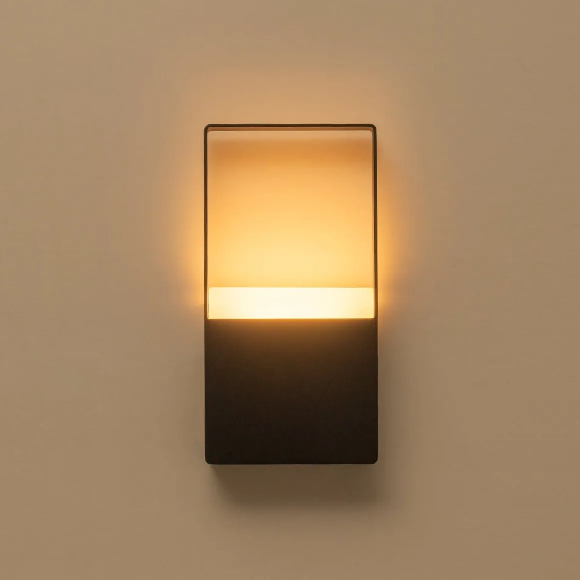 IP54 Black Rectangular Dimmable LED Outdoor Wall Lamp