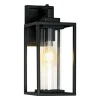 IP23 Black Rectangular Outdoor Lantern Wall Sconce