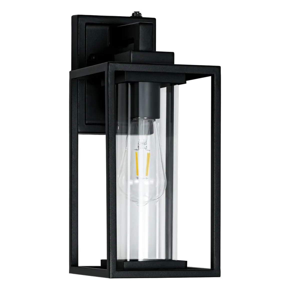 IP23 Black Rectangular Outdoor Lantern Wall Sconce