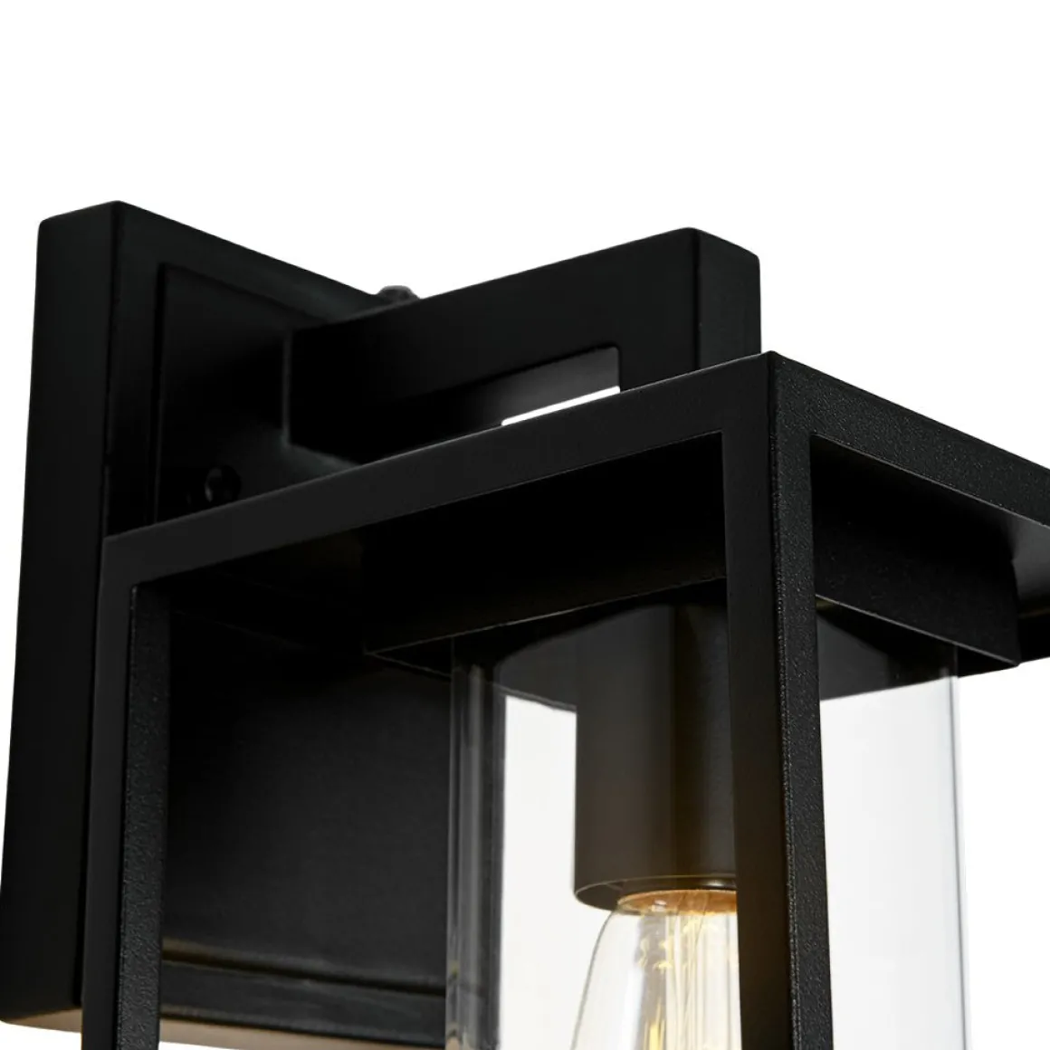 IP23 Black Rectangular Outdoor Lantern Wall Sconce