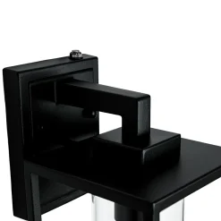 IP23 Black Rectangular Outdoor Lantern Wall Sconce