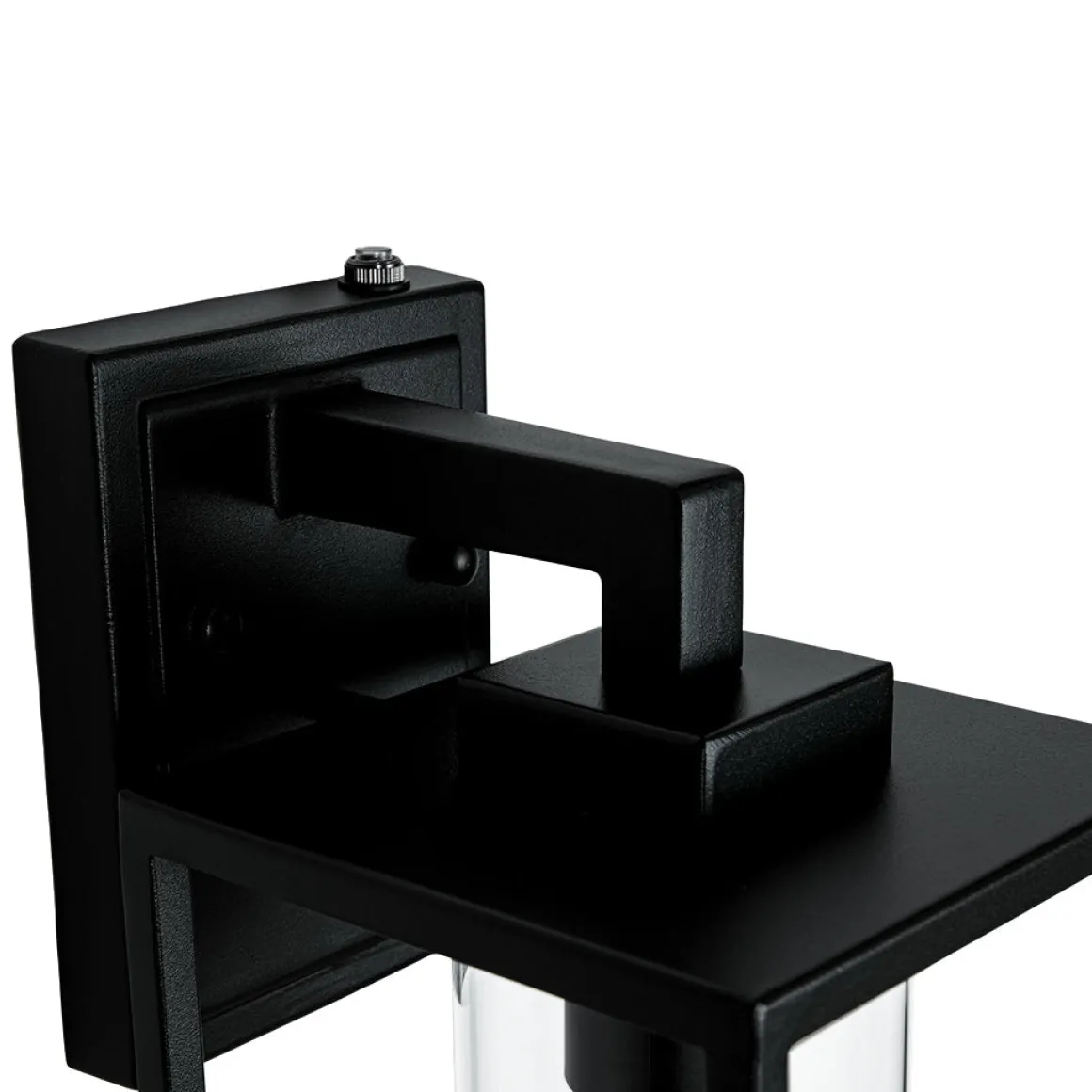 IP23 Black Rectangular Outdoor Lantern Wall Sconce