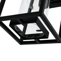 IP23 Black Rectangular Outdoor Lantern Wall Sconce