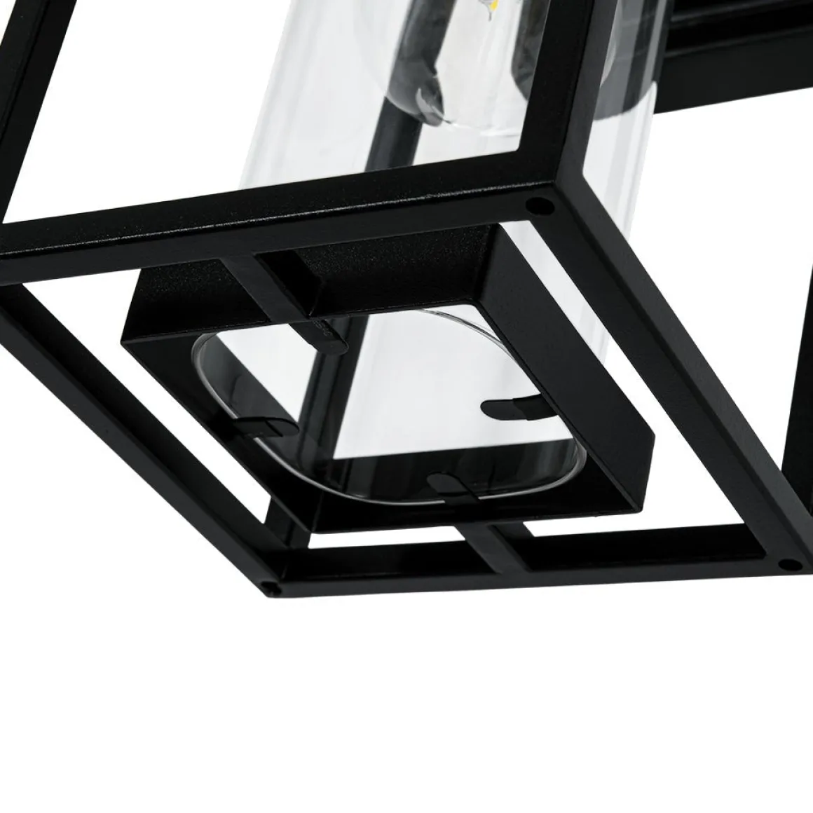 IP23 Black Rectangular Outdoor Lantern Wall Sconce