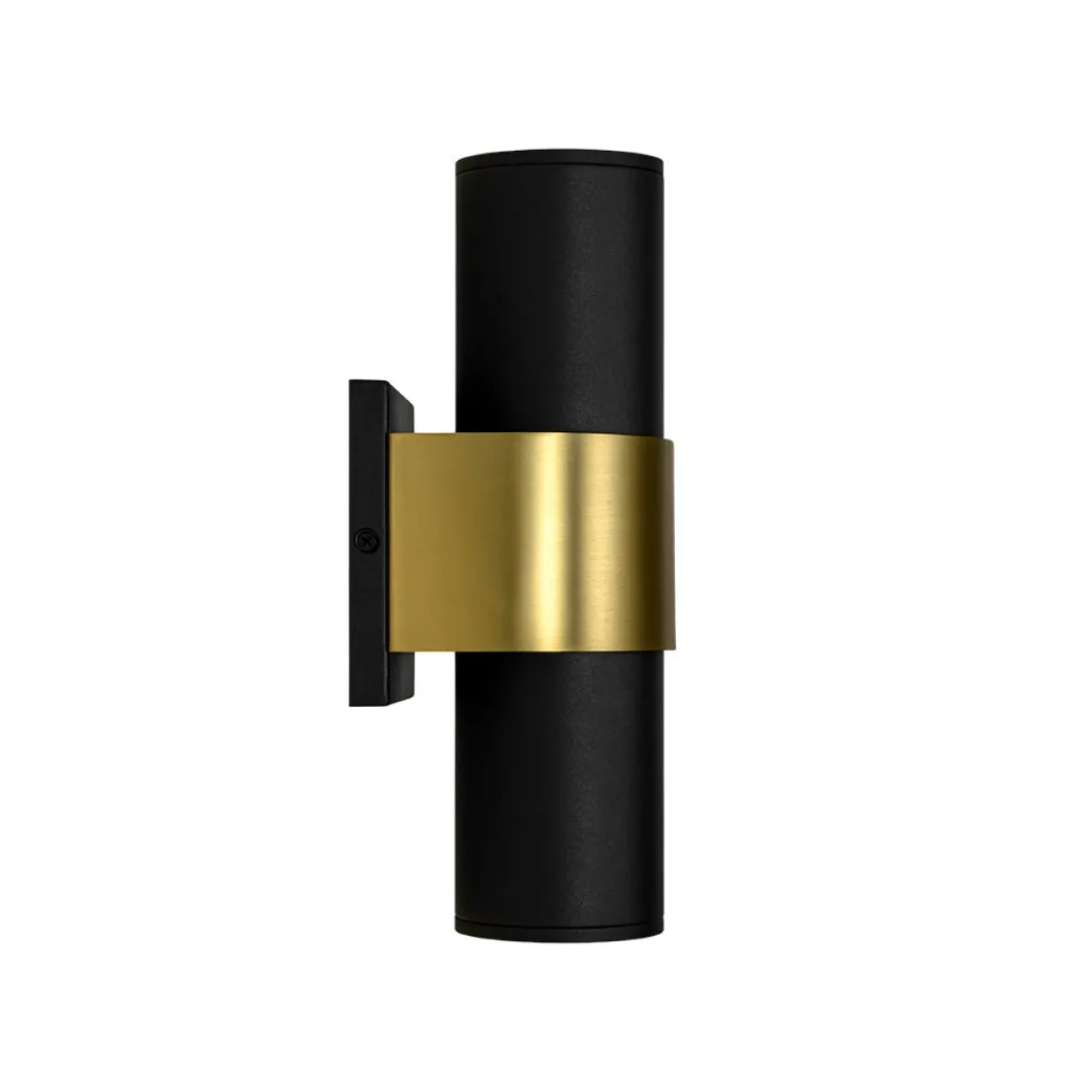 IP54 2-Light Black Brass Tube LED Outdoor Wall Lamp