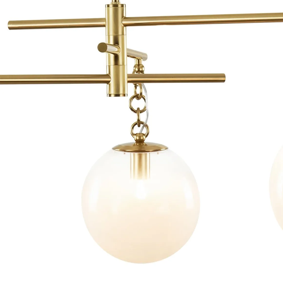 3-light Adjustable Gradual White Glass Globe Sputnik Chandelier