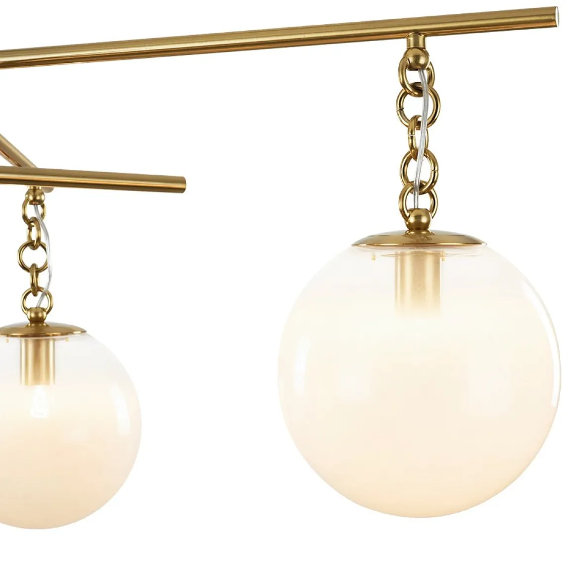 3-light Adjustable Gradual White Glass Globe Sputnik Chandelier