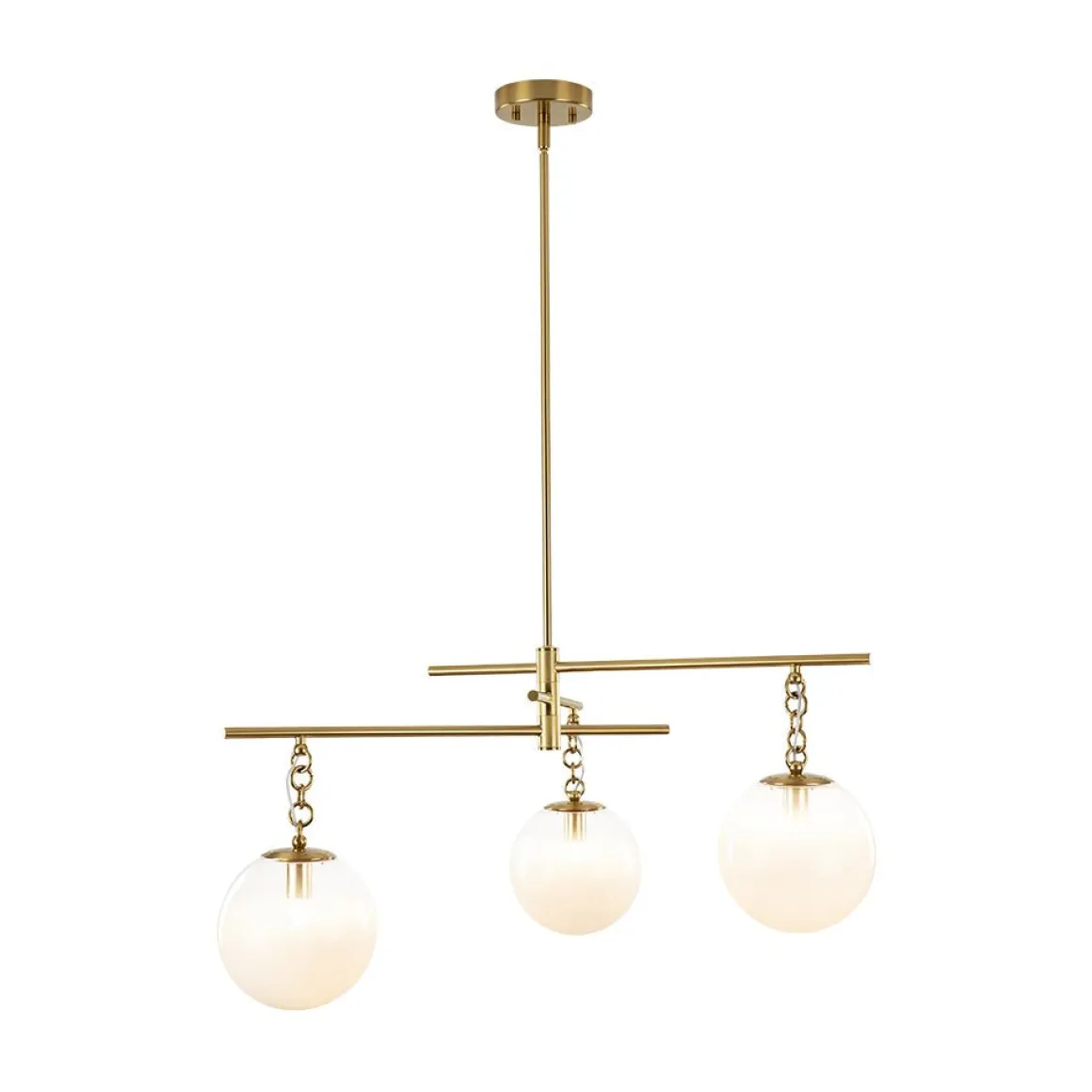 3-light Adjustable Gradual White Glass Globe Sputnik Chandelier