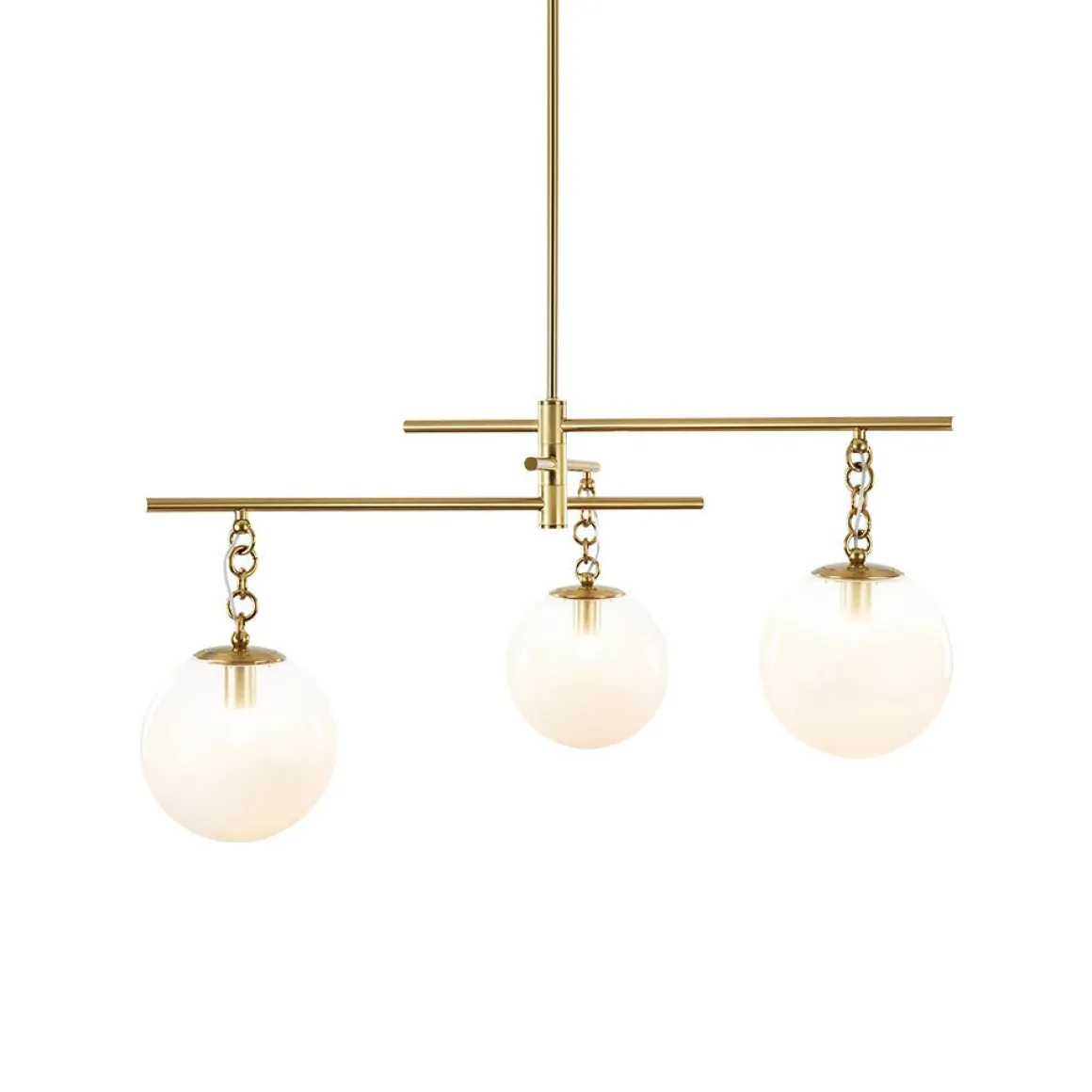 3-light Adjustable Gradual White Glass Globe Sputnik Chandelier