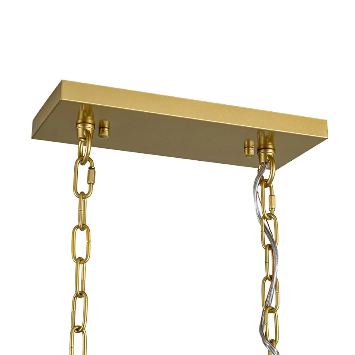 5-Light Beige Woven Thread Linear Cage Island Chandelier