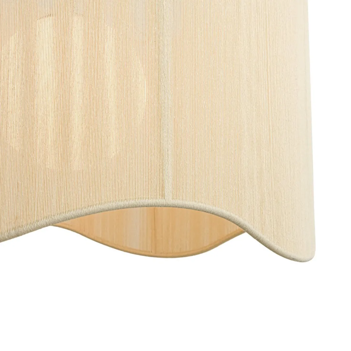 1-Light Beige Woven Thread Wavy Drum Cage Chandelier
