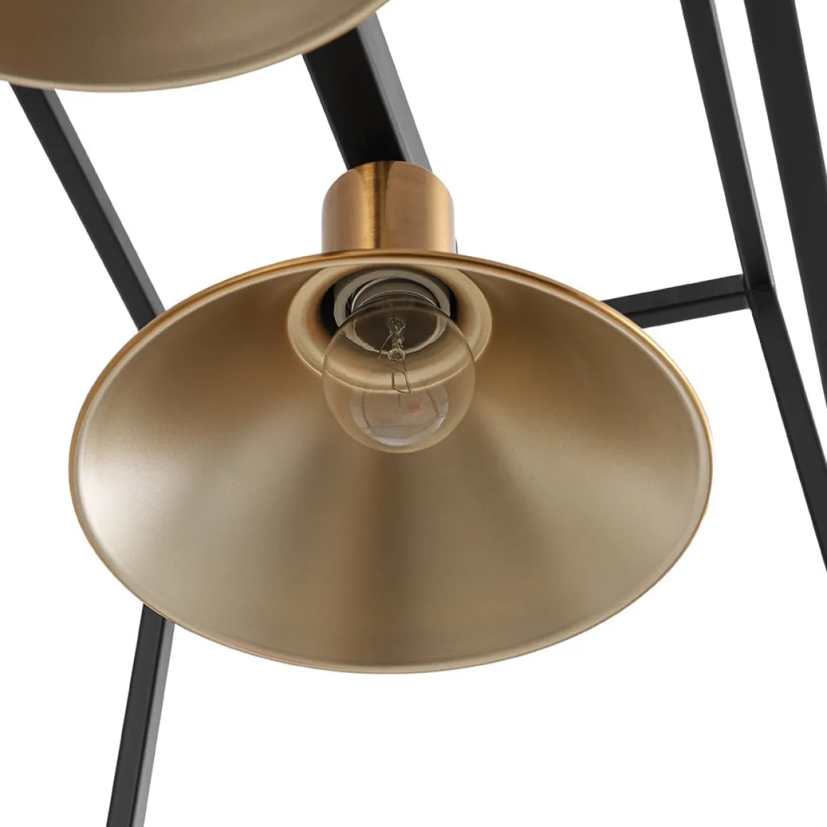 3-Light Black Brass Rectangle Cage Island Chandelier