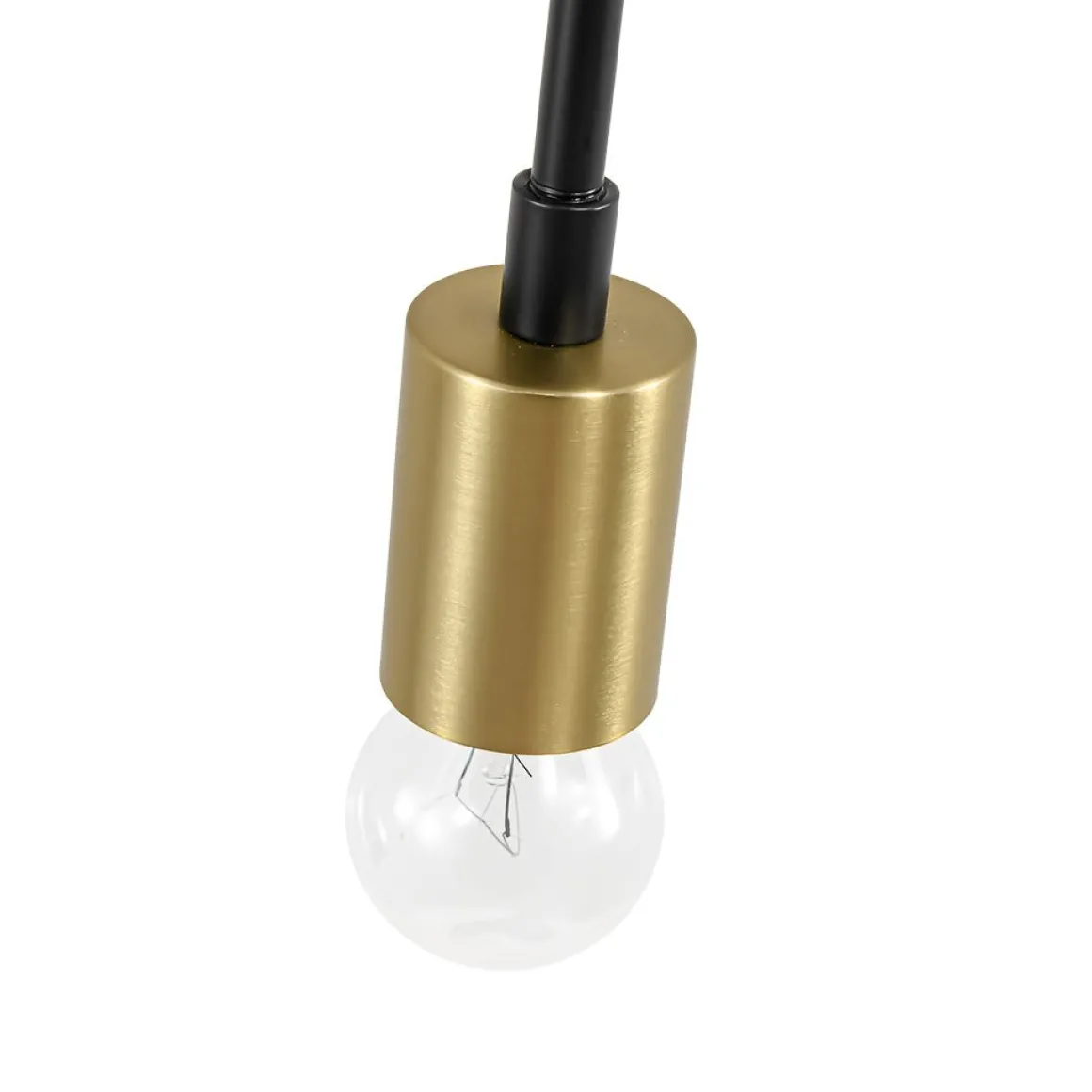3-Light Black Brass Sputnik Semi Flush Mount
