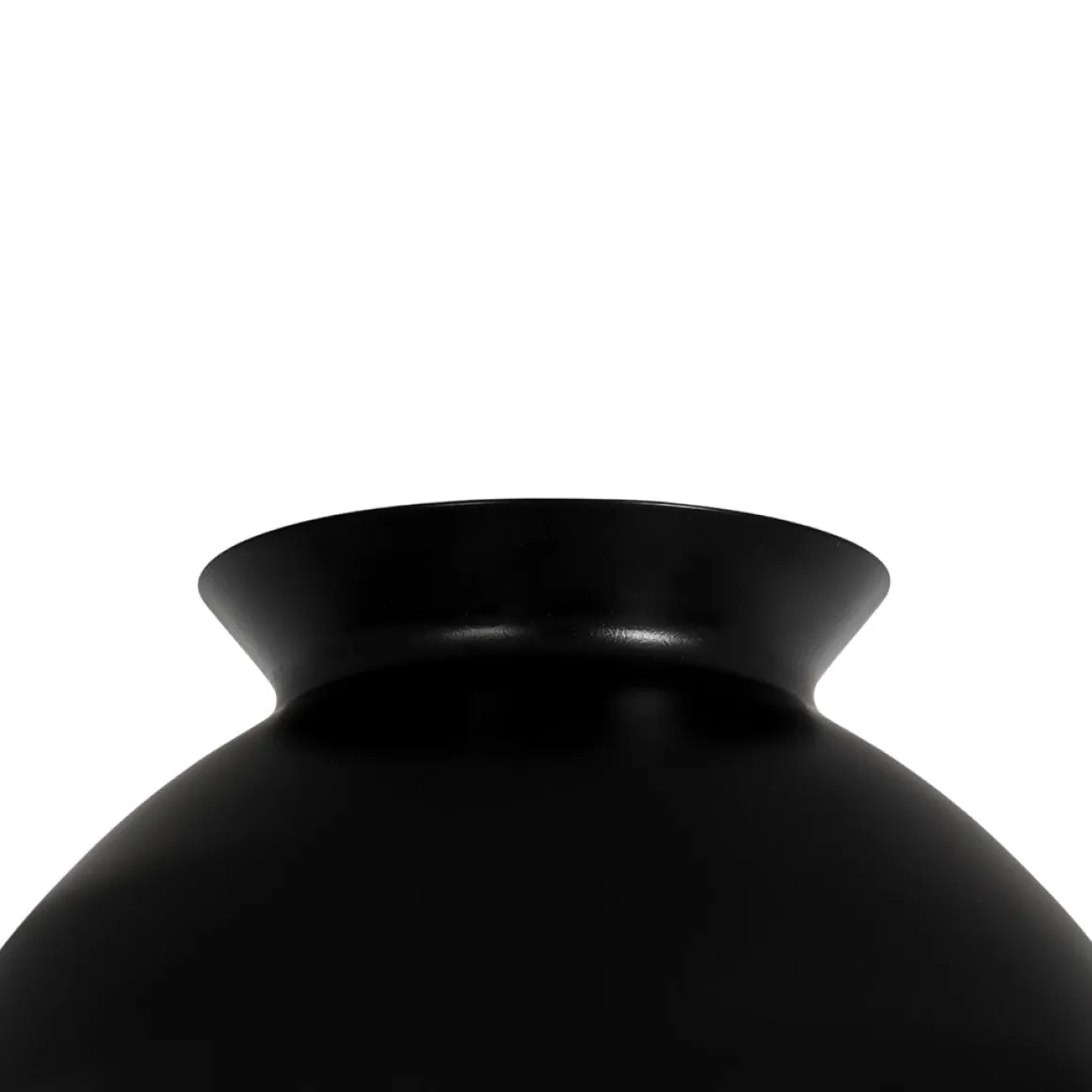1-Light Black Dome Frosted Glass Shade Semi Flush Mount