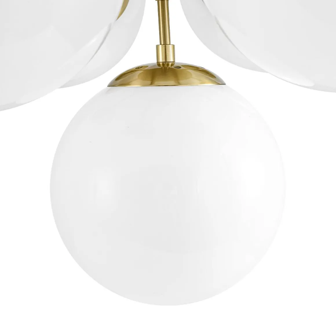 7-light Brass Sputnik Opal Glass Globe Bubble Chandelier