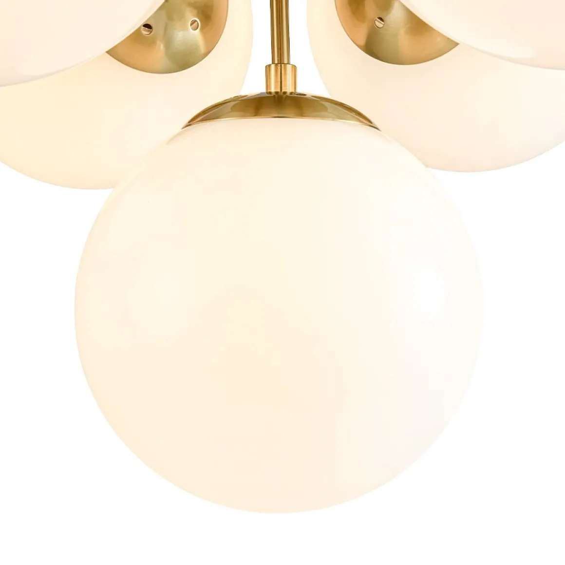 7-light Brass Sputnik Opal Glass Globe Bubble Chandelier