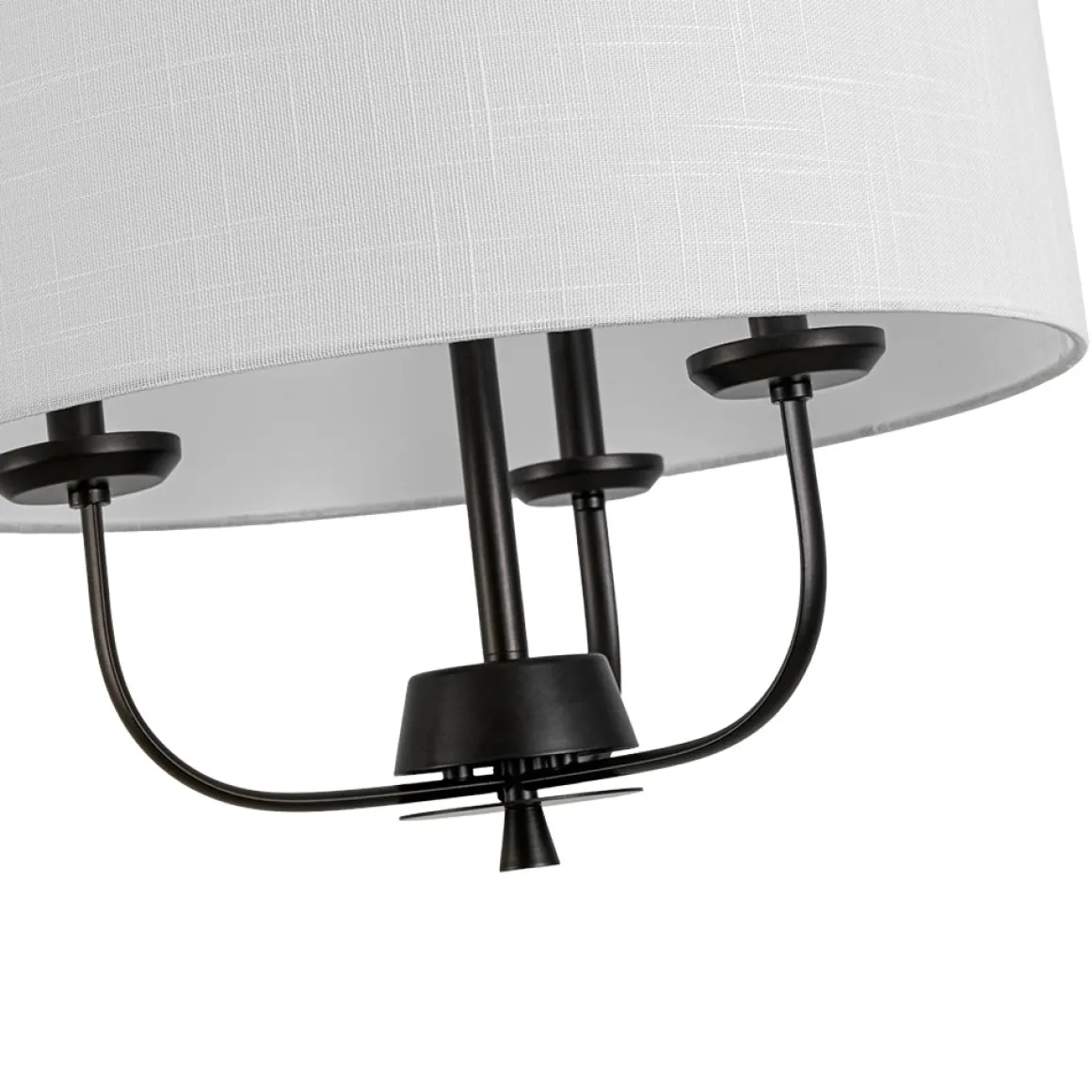 3-Light Candle Style Large Fabric Drum Cage Chandelier