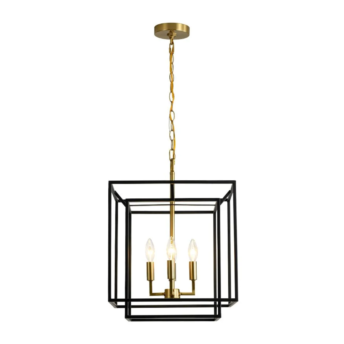 4-Light Candle Style Tiered Square Lantern Pendant
