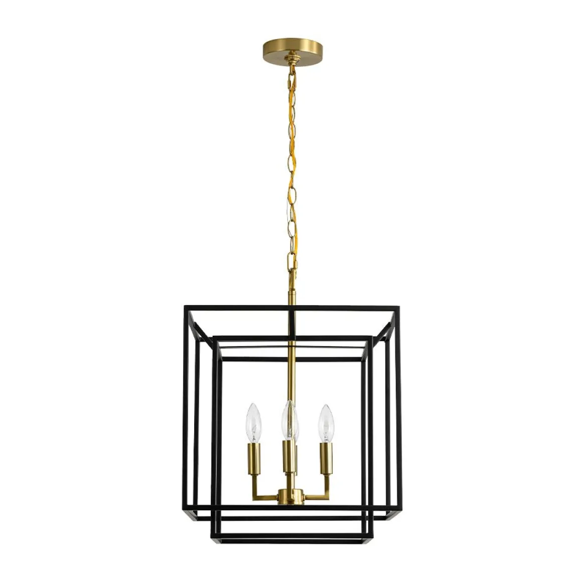 4-Light Candle Style Tiered Square Lantern Pendant