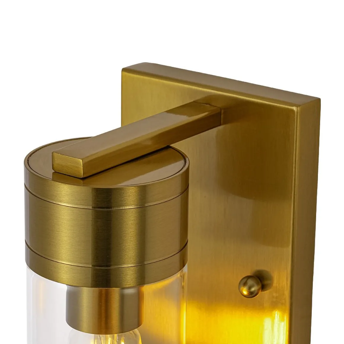 1-Light Clear Glass Cylinder Bathroom Vanity Wall Sconce