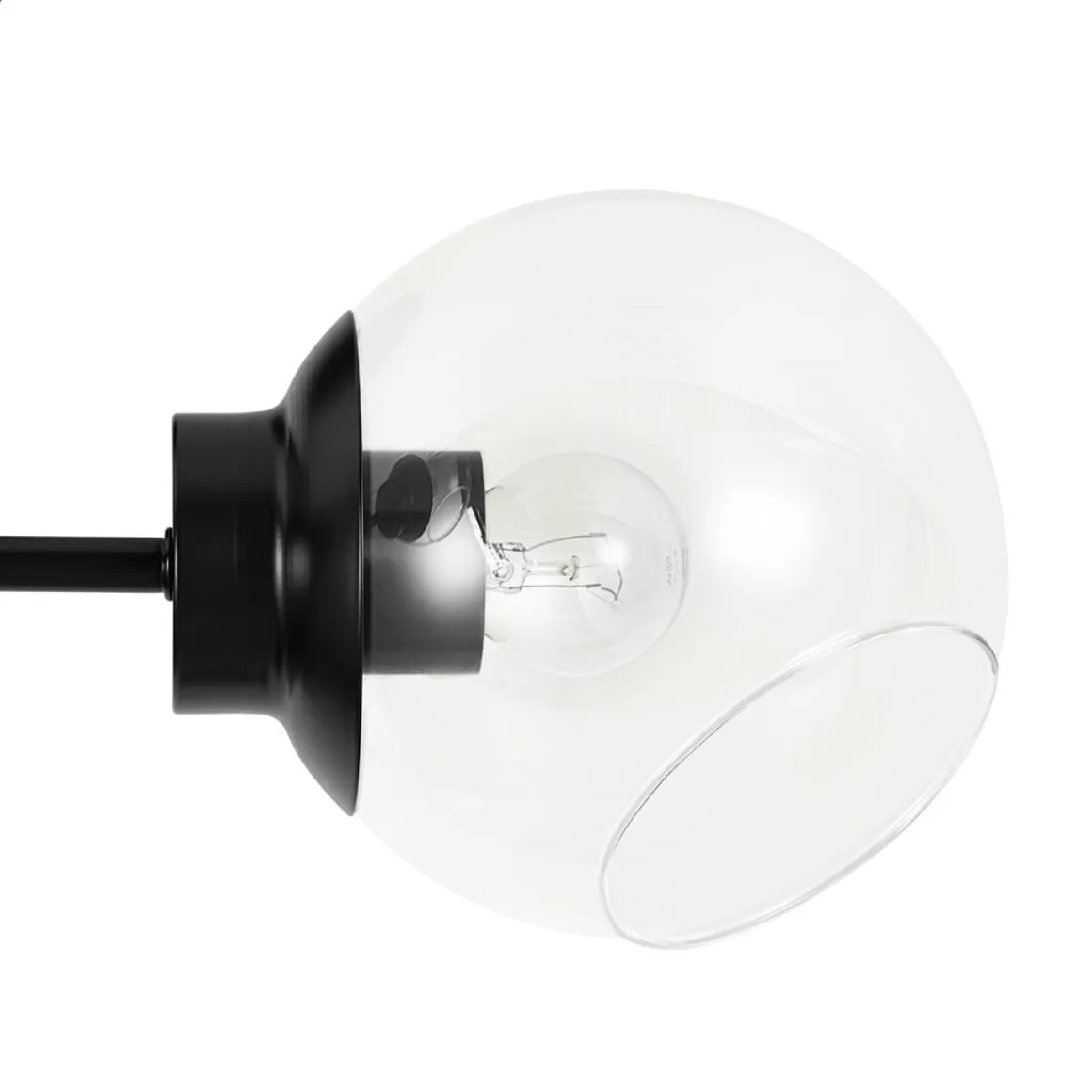 3-Light Clear Glass Globe Sputnik Semi Flush Mount