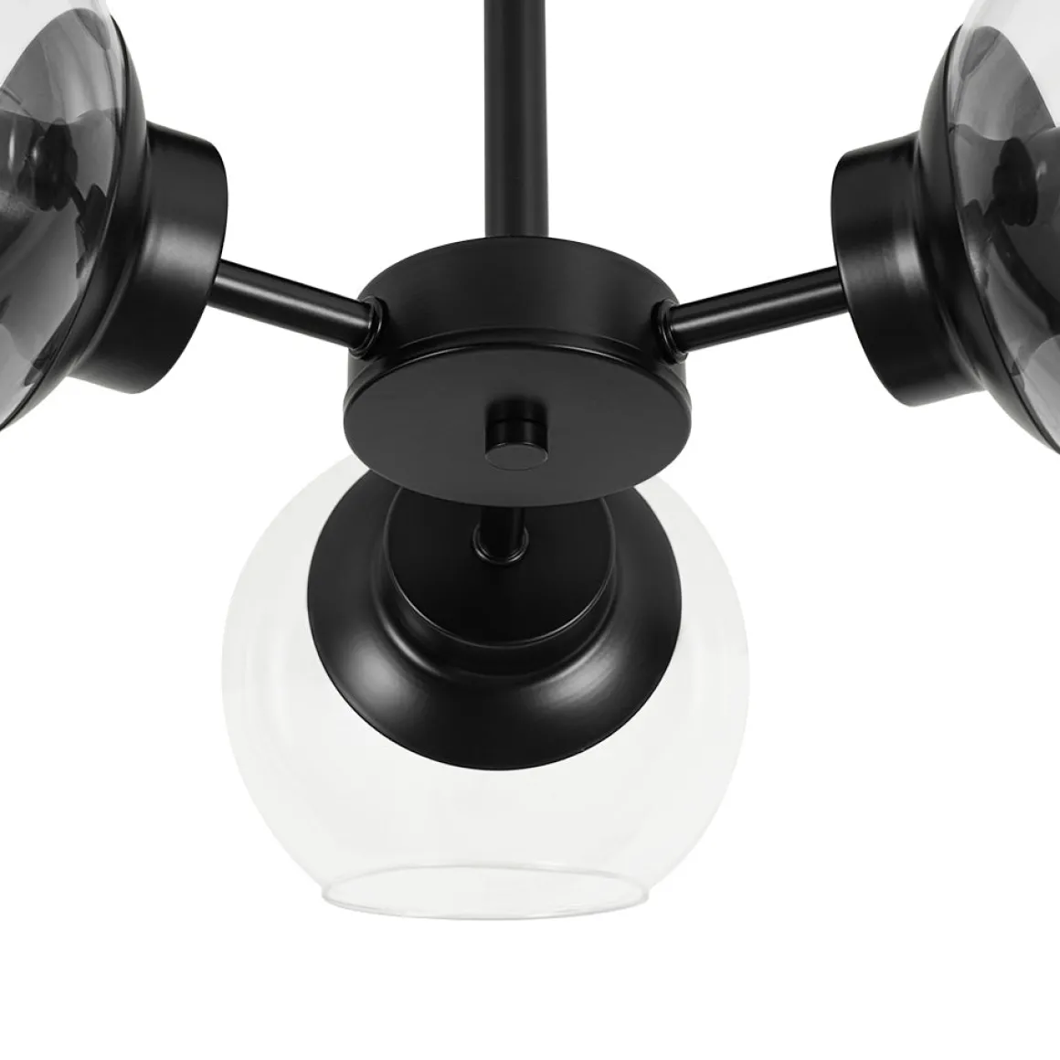 3-Light Clear Glass Globe Sputnik Semi Flush Mount