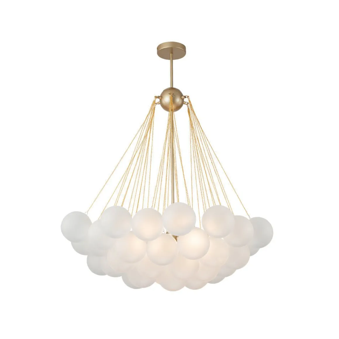 3-Light Cluster Frosted Glass Bubble Chandelier
