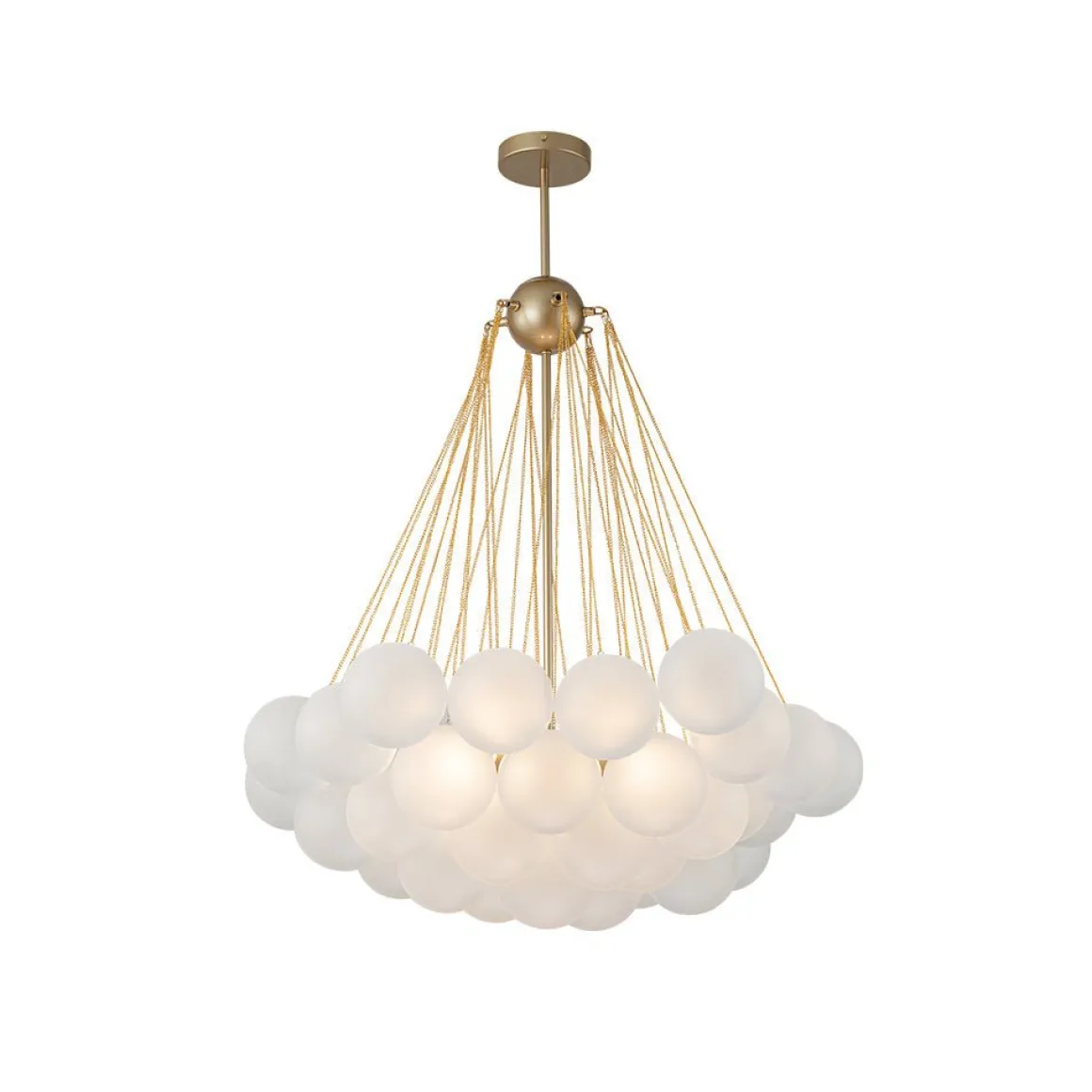 3-Light Cluster Frosted Glass Bubble Chandelier