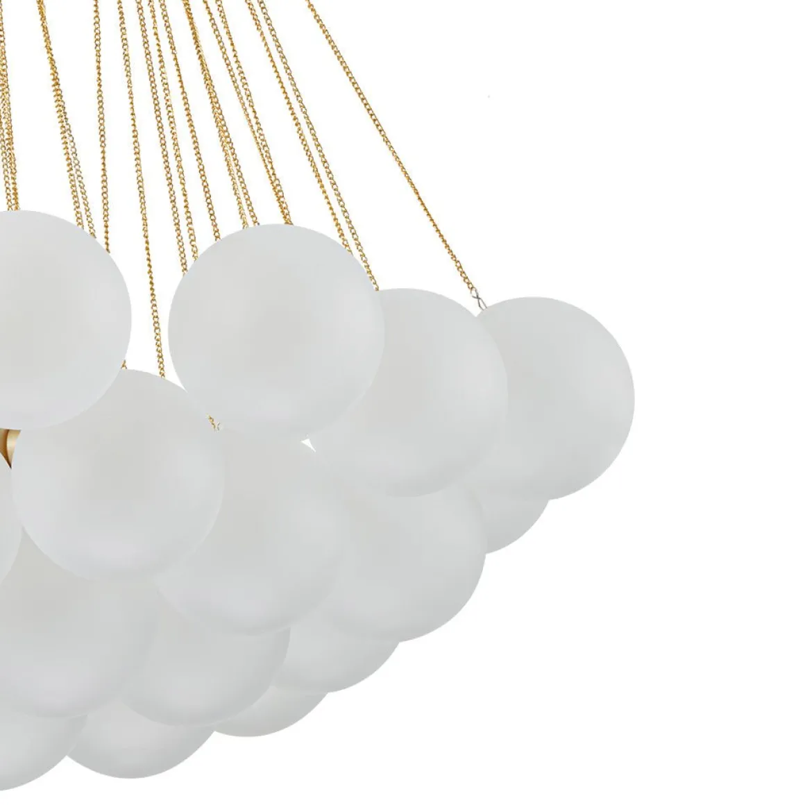 3-Light Cluster Frosted Glass Bubble Chandelier