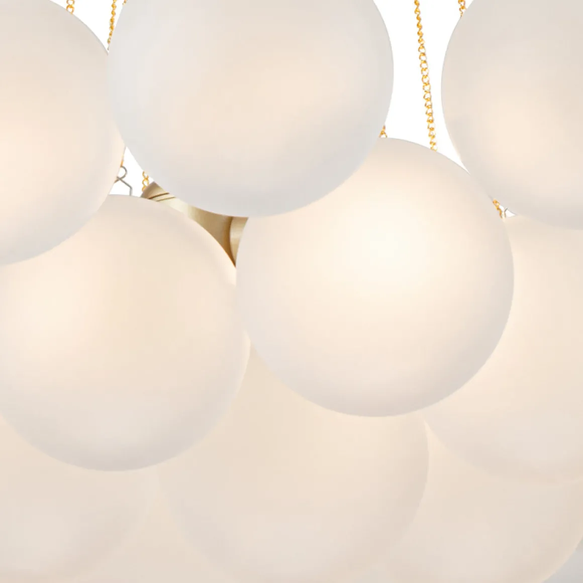 3-Light Cluster Frosted Glass Bubble Chandelier