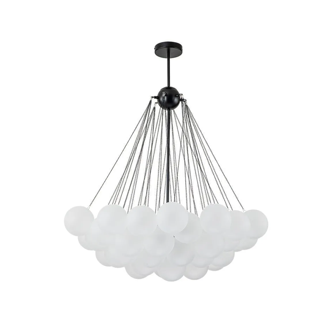 3-Light Cluster Frosted Glass Bubble Chandelier
