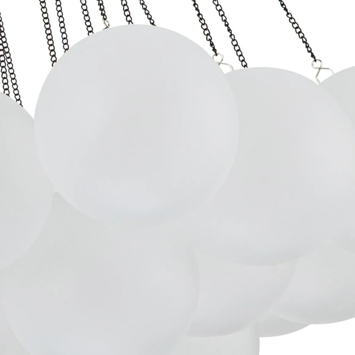 3-Light Cluster Frosted Glass Bubble Chandelier