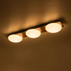 3-Light Dimmable LED Rustic Linear Flush Mount Light