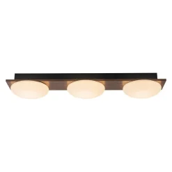 3-Light Dimmable LED Rustic Linear Flush Mount Light