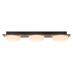 3-Light Dimmable LED Rustic Linear Flush Mount Light
