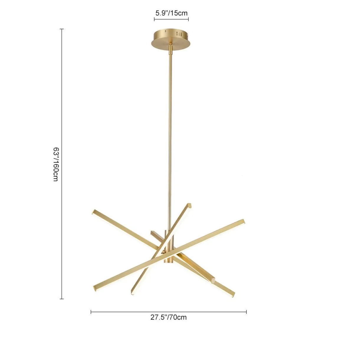 4-Light Dimmable LED Tube Sputnik Chandelier