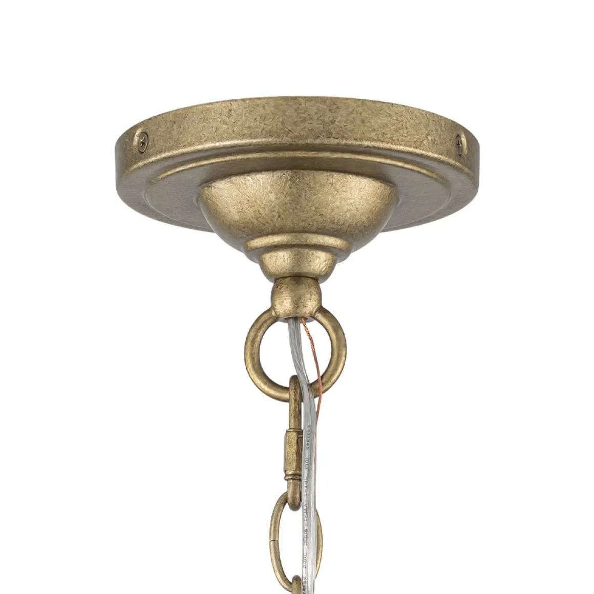 4-Light Distressed Gold White Linen Drum Lantern Pendant