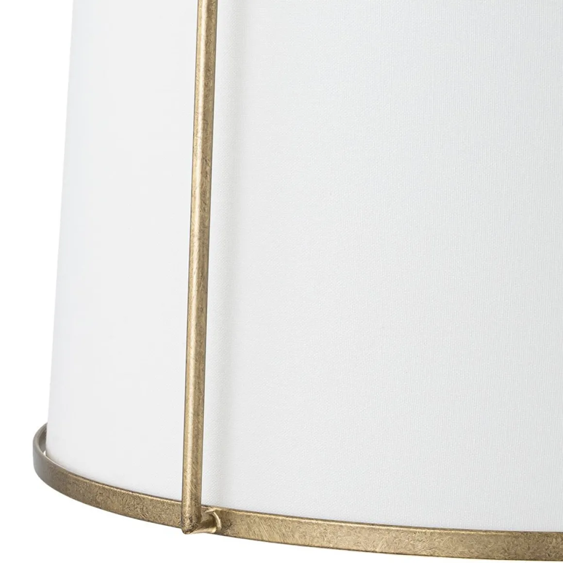 4-Light Distressed Gold White Linen Drum Lantern Pendant