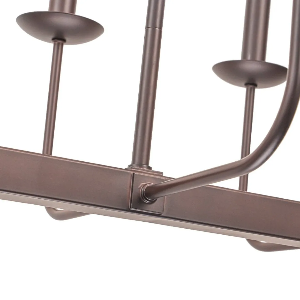 10-Light French Vintage Candle Style Linear Island Chandelier