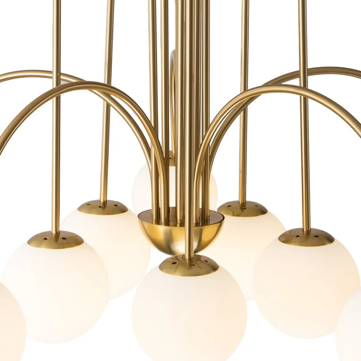 10-Light Frosted Glass Globe Bubble Chandelier