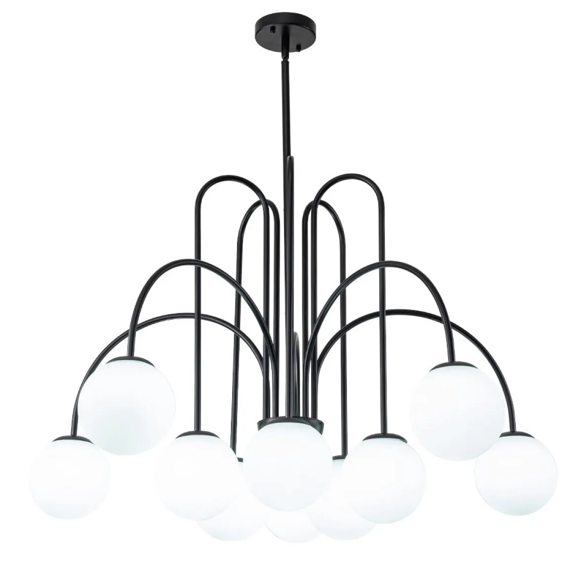 10-Light Frosted Glass Globe Bubble Chandelier
