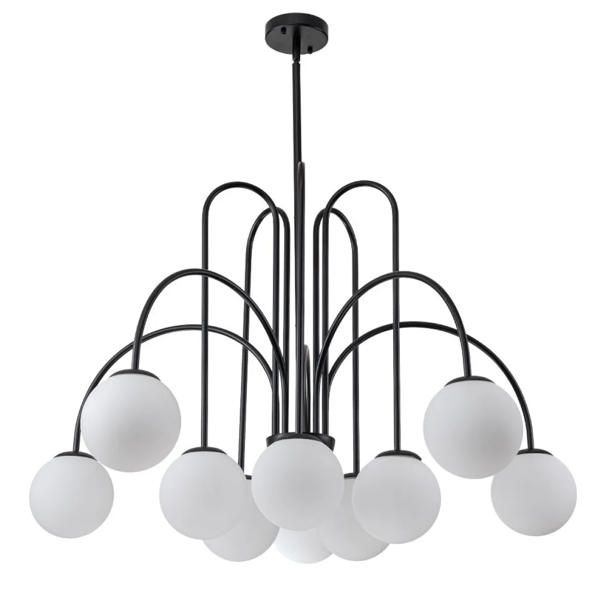 10-Light Frosted Glass Globe Bubble Chandelier
