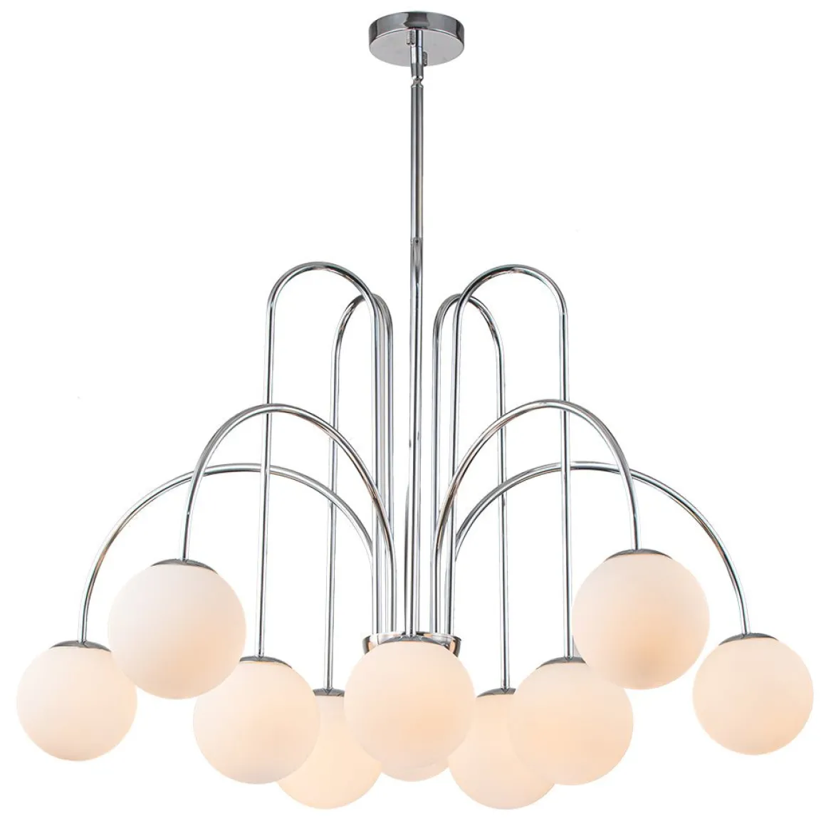 10-Light Frosted Glass Globe Bubble Chandelier