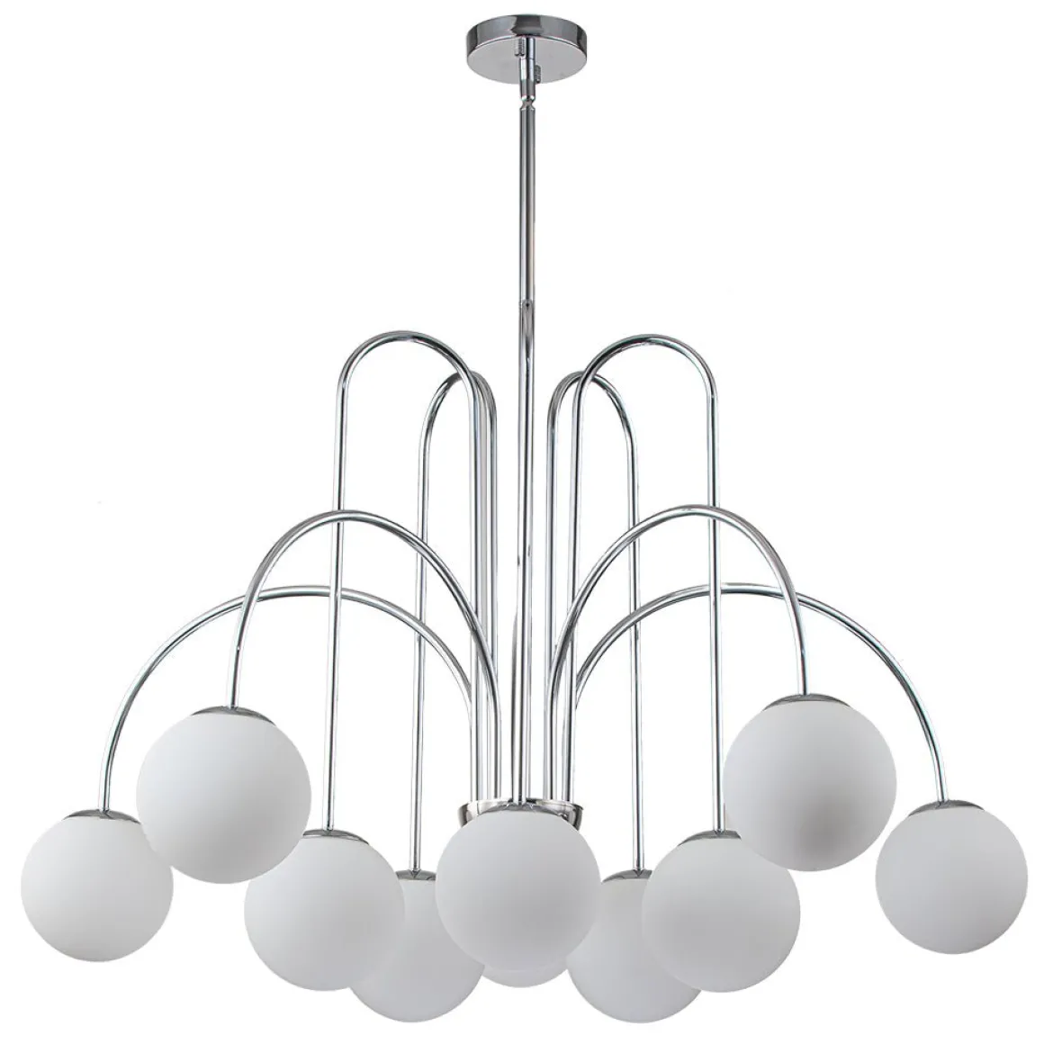 10-Light Frosted Glass Globe Bubble Chandelier